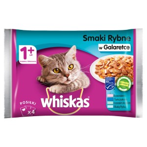 Whiskas w galaretce smaki rybne 1+ lat 400 g (4 saszetki)