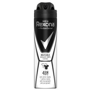 REXONA MEN Invisible on black+white clothes antyperspirant w aerozolu dla mężczyzn 150ml