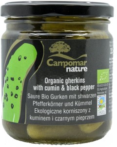 Campomar Nature Korniszony z kuminem i czarnym pieprzem BIO 350 g