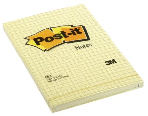 Bloczek samoprzylepny 3M POST-IT® 102x152 Żółty 100 kartek Kratka