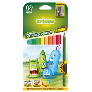 Cricco Kredki trójkątne grube 12 kolorów