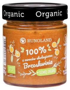 Runoland EKO 100 % z owoców Brzoskwnia + SIEMIĘ LNIANE 200 g