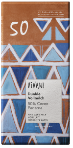Vivani Czekolada mleczna gorzka 50% Kakao Bio 80 g