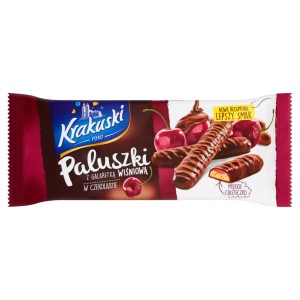 Krakuski Paluszki z galaretką wiśniową w czekoladzie 144 g