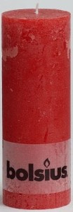 Bolsius Świeca Rustic 190/68 czerwony