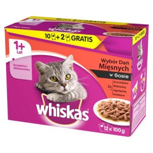 Whiskas Mięsne Dania sos saszetki 12x100g
