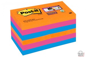 Bloczek samoprzylepny Post-it® Super Sticky, paleta Bangok 47.6x47.6, 12x90 kartek