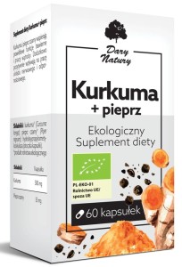 Dary Natury Kurkuma Z Pieprzem Bio 60 Kapsułek (555 mg)
