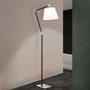 Lampa stojąca Leandro z tekstylnym kloszem