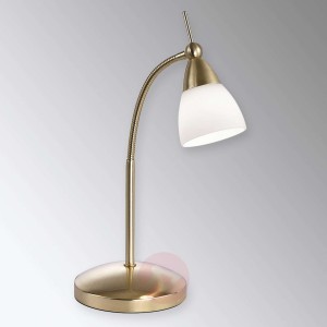 Mosiężna lampa stołowa LED Pino z ściemniaczem