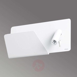 Suau - biała lampa ścienna LED z półką