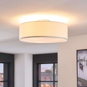 Lampa sufitowa SEBATIN z materiału, kremowa