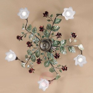 Lampa sufitowa Rosaio, okrągła, 5-punktowa