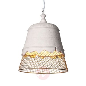 Gipsowa lampa wisząca Domenica, złota, 35 cm