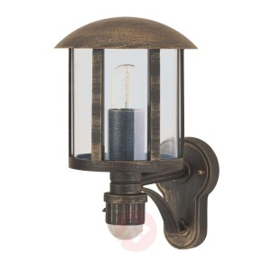 Lampa ścienna Genefe z czujnikiem, brązowa