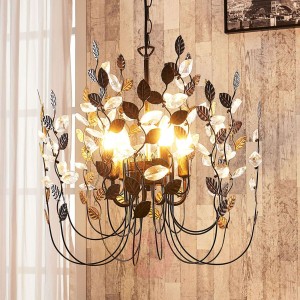 Lampa wisząca Amendera z motywem liści