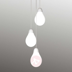 Trzypunktowa lampa wisząca Plum ze szkłem Bohemia