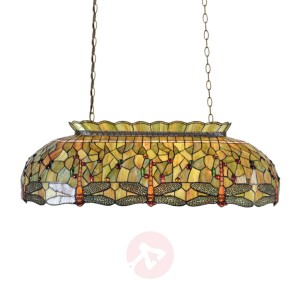 Zielona lampa wisząca Fania w stylu Tiffany