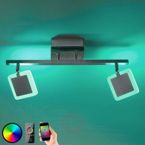 Spot sufitowy LED Vidal, 2-punktowy, z pilotem