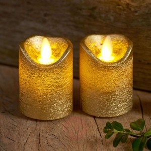 Świeca LED Sara Mini 2szt. złota, Ø 5cm, 7cm