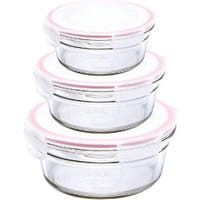 Zestaw 3 pojemników z hermetyczną pokrywką Oven Round Pink