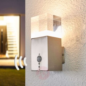 Kinkiet zewnętrzny LED Nerius prosty, z czujnikiem