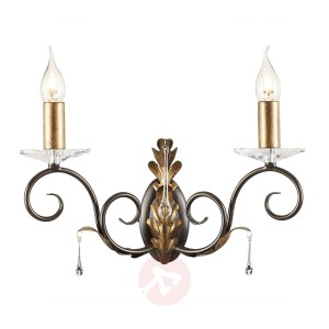 Ozdobna lampa ścienna Amarilli, brąz, 2-punktowa