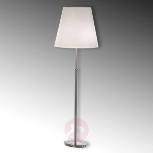Tekstylna lampa podłogowa Lilly, nikiel