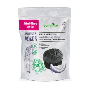 Yummity Bezglutenowe muffiny kokosowe z węglem aktywowanym 230 g
