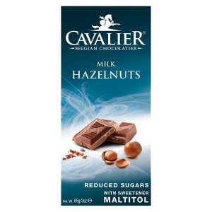 Cavalier Czekolada mleczna z orzechami laskowymi słodzona maltitolem 85 g