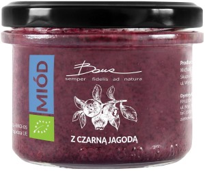 Bona Miód wielokwiatowy z czarną jagodą BIO 250 g