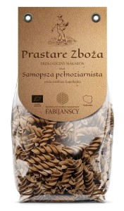 Fabijańscy Makaron z samopszy pełnoziarnisty świderek BIO 250 g