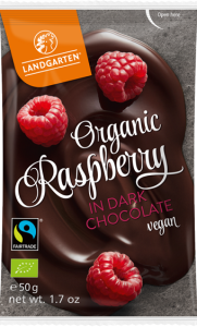 Landgarten Liofilizowane maliny w gorzkiej czekoladzie bezglutenowe BIO 50 g