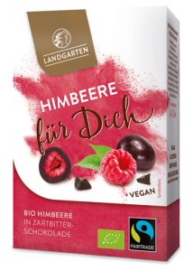 Landgarden Liofilizowane maliny w gorzkiej czekoladzie bezglutenowe BIO 90 g