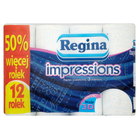 Regina Impressions 3D Papier toaletowy blue 3 warstwy - 12 rolek