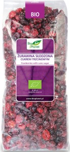 Bio Planet Żurawina słodzona cukrem trzcinowym BIO 1 kg