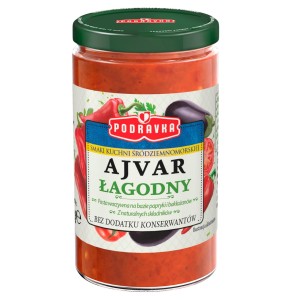 Podravka Ajvar łagodny Pasta warzywna papryka & bakłażan 195 g