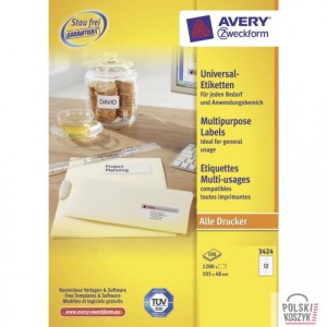 Etykiety uniwersalne Avery Zweckform 105 x 48