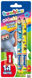 Majewski Ołówki do nauki pisania Bambino + temperówka