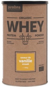 Purasana Koncentrat białka serwatkowego waniliowy bezglutenowy BIO 400 g