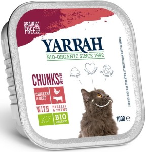 Yarrah Kawałki kurczaka z wołowiną dla kota EKO 100 g