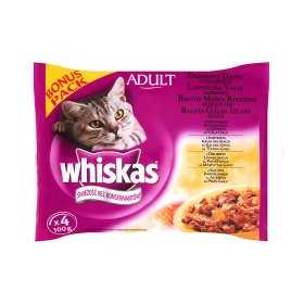 Whiskas Adult Drobiowe dania w galaretce Karma pełnoporcjowa 4 x 100 g