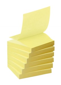 Bloczek samoprzylepny ekologiczny POST-IT® Z-notes (R330-1T), 76x76mm, 16x100 kart., żółty
