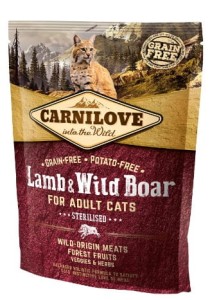 Carnilove Cat Lamb & Wild Boar Sterilised - jagnię i dzik 400 g
