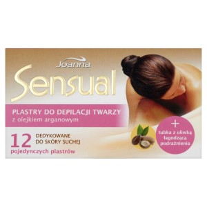 Joanna Sensual Plastry do depilacji twarzy 12 szt + oliwka 10 ml