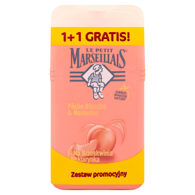 Le Petit Marseillais Delikatny żel pod prysznic i do kąpieli biała brzoskwinia nektarynka 2 x 250 ml