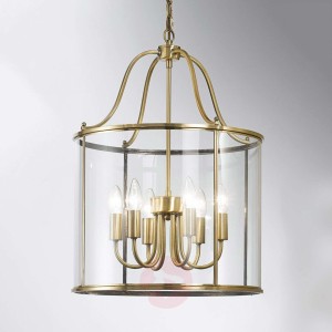 Okrągła lampa wisząca-latarnia RIEKA, 43 cm