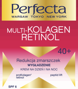 Perfecta Multi-Kolagen Retinol krem redukujący zmarszczki 40+ na dzień i na noc SPF6 50 ml