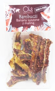 Oho Banany Suszone Z Maliną Raw Bio 50 g