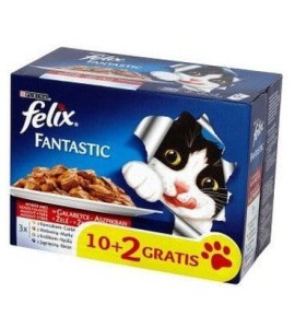 Felix Fantastic Mięso saszetki 12x100 g 10+2